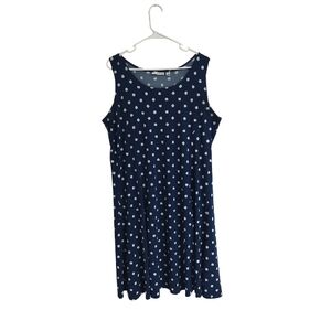 Susan Graver Navy Blue Polka Dot Dress